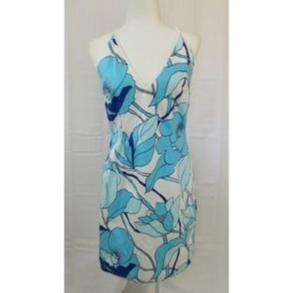 Grace Dane Lewis Turquoise Floral Bodycon Dress 10 - Picture 2 of 5
